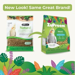 ZuPreem Natural Pellets Bird Food Medium Birds 2.5lb 2-Pack Made in USA