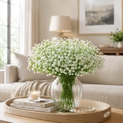 Babys Breath Artificial Flowers Fake Flowers Gypsophila Bouquet 24 Pcs White