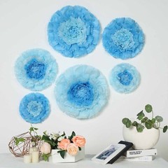 12 pack 7″ 9″ 11″ Aqua Blue Tissue Paper Carnation Flowers Home Backdrop