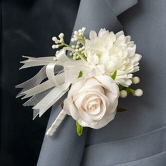 ARTIFICIAL BOUTONNIERE Corsage Flower Rose Chrysanthemum Wedding Deb Groom Bride