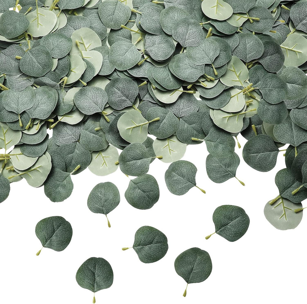 400+ Pcs Eucalyptus Leaves, Fake Eucalyptus Petals Boho Wedding Table Decor Loos