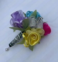 Rainbow Wrist Corsage & Boutonniere Prom Dance Wedding Flowers