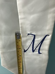 13 Large Wedding Pew Bows Long Tails Church Chair M Initial Embroidered Blue
