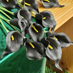 Artificial Calla Lily Flowers 12Pcs, Black | Wedding Bouquet Flower, Home Decora
