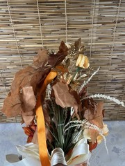 Wedding Bridal Floral Bouquet Real Touch Silk Orange Terracotta Flower 11″