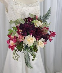Boho Garden Succulent Faux Silk Wedding Bouquet