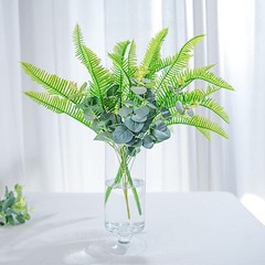 2 Green 19″ Faux Fern Artificial Leaves Greenery Stems Party Home Supplies