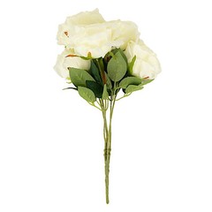 IVORY 2 Bushes 17″ Premium Silk Roses Artificial FLOWERS Bouquets Party Events