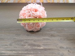 Lot of 6 Blush Pink Rose Kissing Balls 7″ Wedding Decor Pomander Hanging Floral