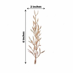 25 GOLD 6″ Mini Metallic Leaves Artificial Fern STEMS VASE FILLERS Centerpieces
