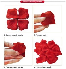 1000 × Silk Rose Petals Romantic Decor Fake Flowers Confetti Wedding Engagement