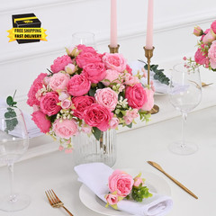 2 Packs Peonies Artificial Flowers, Mixed Pink Artificial Peonies, Silk Peonies