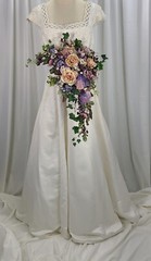 Shades of Lavender Crescent Faux Silk Wedding Bouquet
