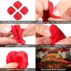 3000 pétalos de rosa de seda, decoraciones de pétalos de rosa roja