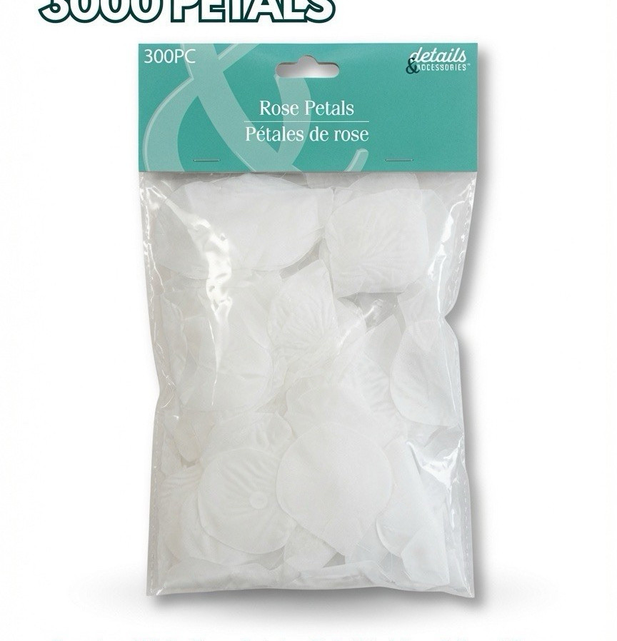 Details & Accessories White Artificial Rose Petals 10 Pack 3000 Petals Wedding