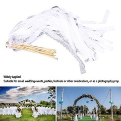 40pcs Lace Ribbon Wedding Wands With Bells Sparkling Stick For Party Celebration