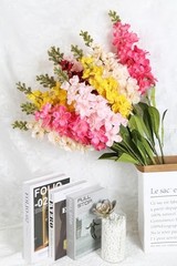 Delphinium Artificial Flowers 33.46 in Hyacinth Snapdragon Antirrhinum Pink