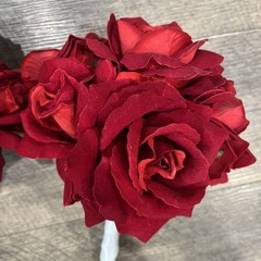 Red Rose Bridal Bouquet with Flower Girl bouquet – Both Wrapped in White Ribbon