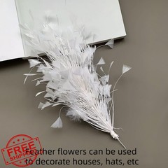 GYBZZR Feather Bouquet, White 10-12 inch
