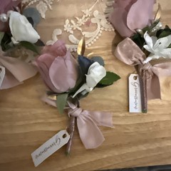 Ling’s Moment Boutonniere Set 6Pc Groom Groomsmen Wedding Artificial Flower