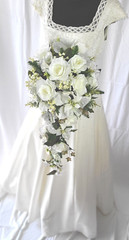 Winter Silver Cascade Silk Wedding Bouquet
