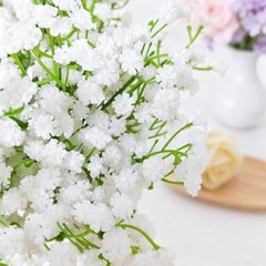 Real Touch Babys Breath Artificial Flowers Fake Flowers Baby 20 Pcs White