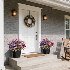 17 Inch Artificial Faux Pansy Flowers for Outdoor,Fake Pansies Flowers with
