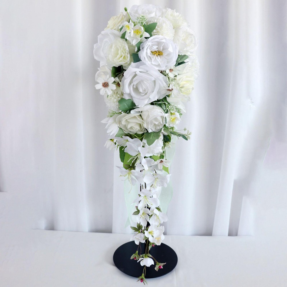 Wedding Bouquet for Bride Bridesmaid Cascading Bouquet Realistic Silk Flower 27