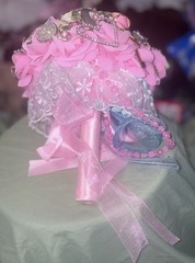 Handmade Pink Silk Flower And Antique Brooch Wedding Bouquet For Bride