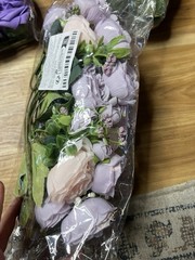 Unopened Fake Velvety Flowers And Greenery For Photo Backdrop Or Crafting