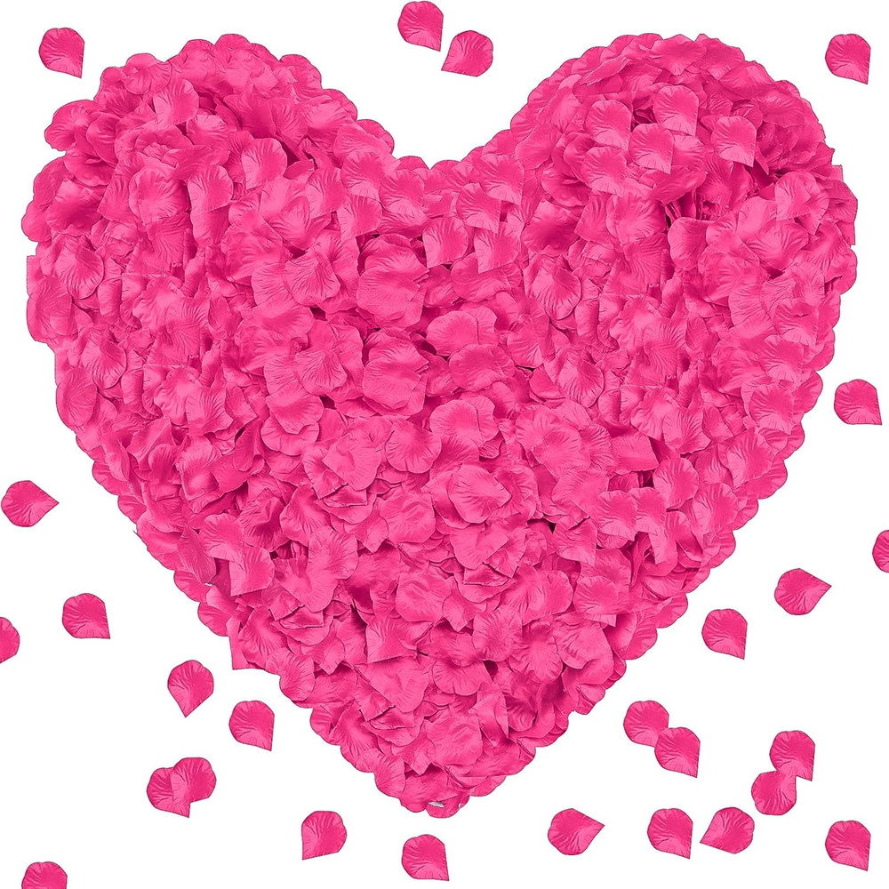 Enttgo 1000 pétalos de rosa artificiales, seda roja, para bodas y propuestas