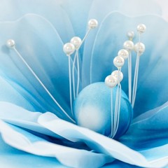 Artificial Flowers 3pcs Light Blue Wedding Aisle Decor With Base Adjustable Stem