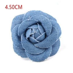 Set of 5 Korean Denim Flower Appliques for Hats, Dresses, and Home Decor