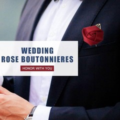 Groom Boutonniere Rose Wedding Boutonnieres Artificial Silk Flower Pins Men