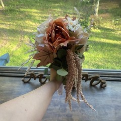 Bridal Wedding Bouquet Lovely Budget Handmade Faux Floral Champagne Yellow Pink