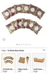 23 individual packs of dried rose petal flower confetti- great for weddings