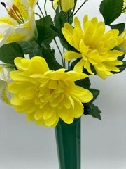 DIY Silk Flower Yellow Chrysanthemum White Lilly Bouquet (DIY)
