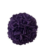 Artificial Flower Kissing Ball Purple Silk Rose Pomander for Wedding 1 Piece