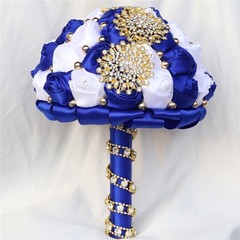 Ivory and Navy wedding bouquet artificial Sweet 15 Quinceanera bouquet