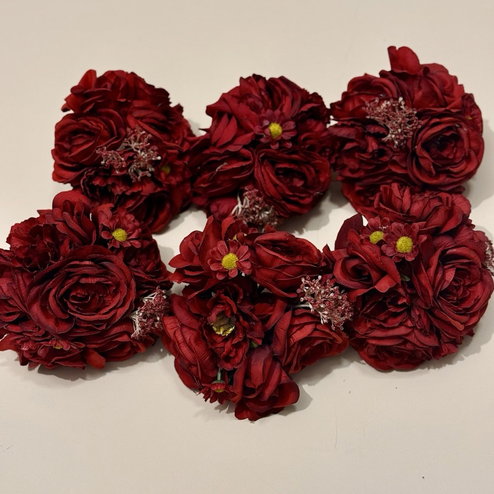 Artificial Red Flower Ball Wedding Centerpiece Lot Silk Rose Peony Floral Lot