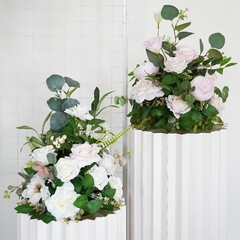 2pcs Light Blue Wedding Bouquet Silk Flower Decor LY009