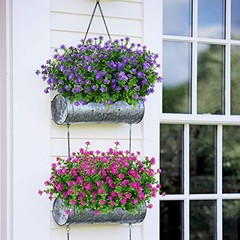 12 Bundles Outdoor Artificial Flowers UV Resistant Fake Boxwood Plants, Faux