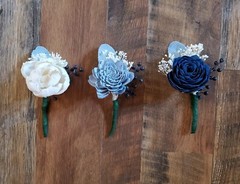 Dusty Blue Bridal Bouquet Navy Sola Wood Wedding Flowers Eucalyptus Bridesmaid