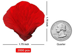 2000PCS Red Rose Petals for Valentine’s Day Decorations, Silk Fake Rose Petals