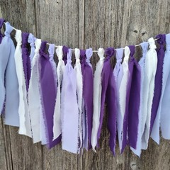 Mybbshower Chiffon Tsaasel Garland for Wedding Tea Party 20 inches, White