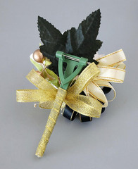 Ivory Rose and Black Wrist Corsage and Boutonniere Set for Wedding Flower Access