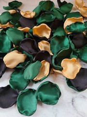 Emerald Green Rose Petals Gold Black Flower Girl Petals Fall Wedding Decor We Do