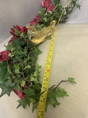 Vintage Artificial Rose Flower Burgundy Floral Garland Wedding Ceremony Backdrop