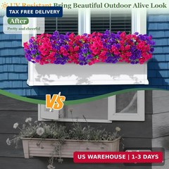 MARTINE MALL Artificial Flowers for Outdoors, 12 Bundles Realistic Fake Outdoor