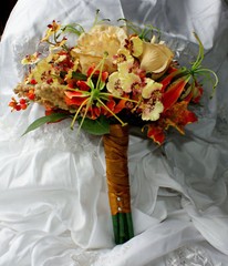 Bright Autumn Bridal Bridesmaid Bouquet in Silk